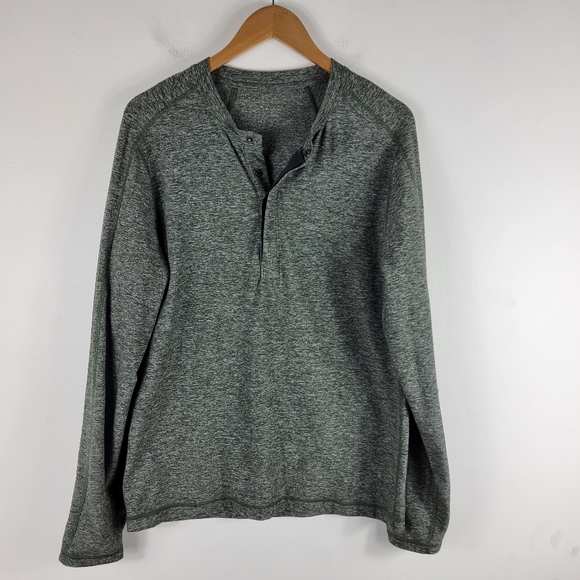 Lululemon Surge Long Sleeve Quarter Button Up Space Dye Long Sleeve Henley Tee - Picture 2 of 10